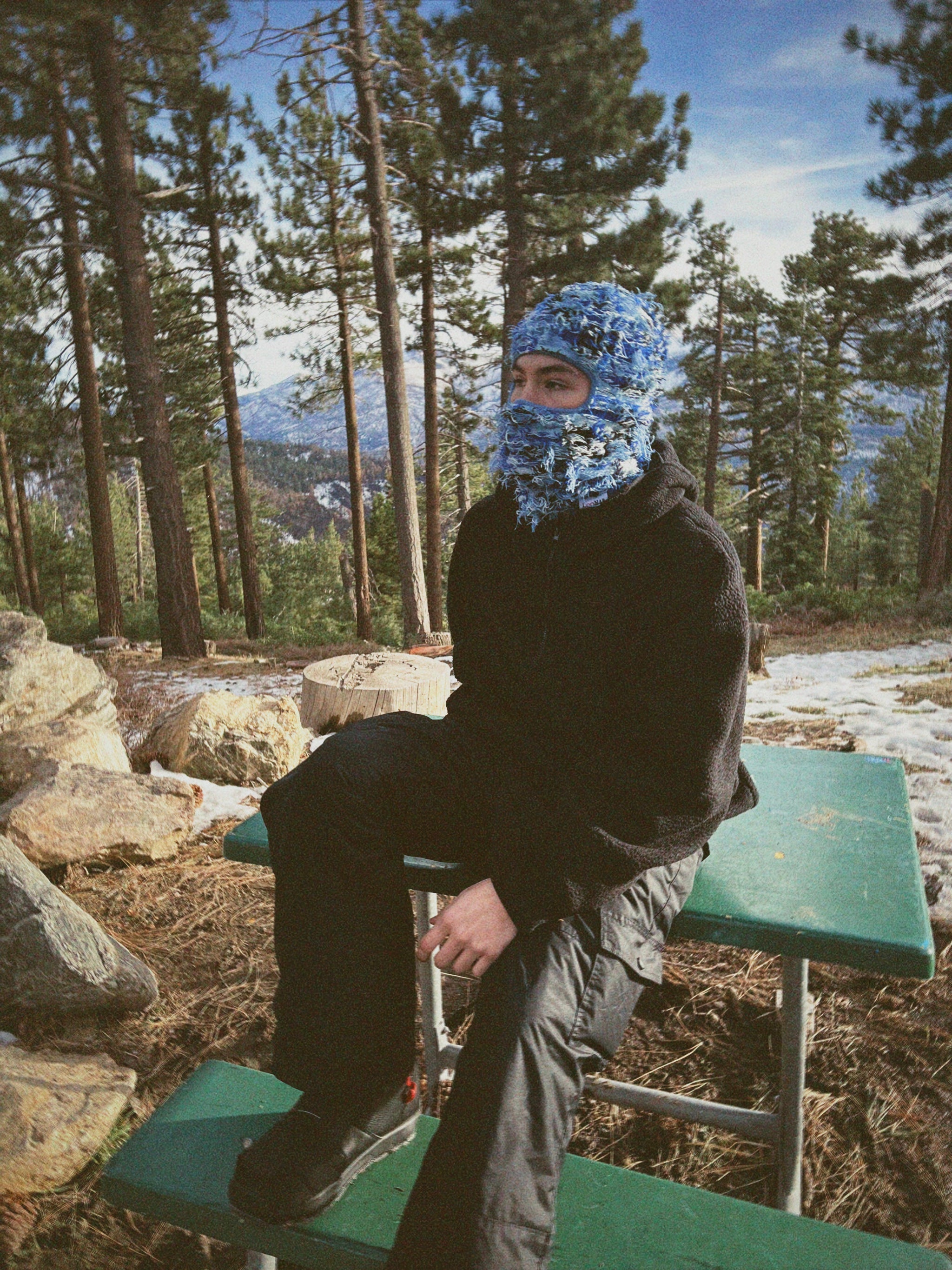 BLUE DISTRESSED BALACLAVA